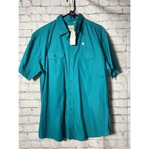 Holton Mens Short Sleeve Green Button Up Shirt Size XL New